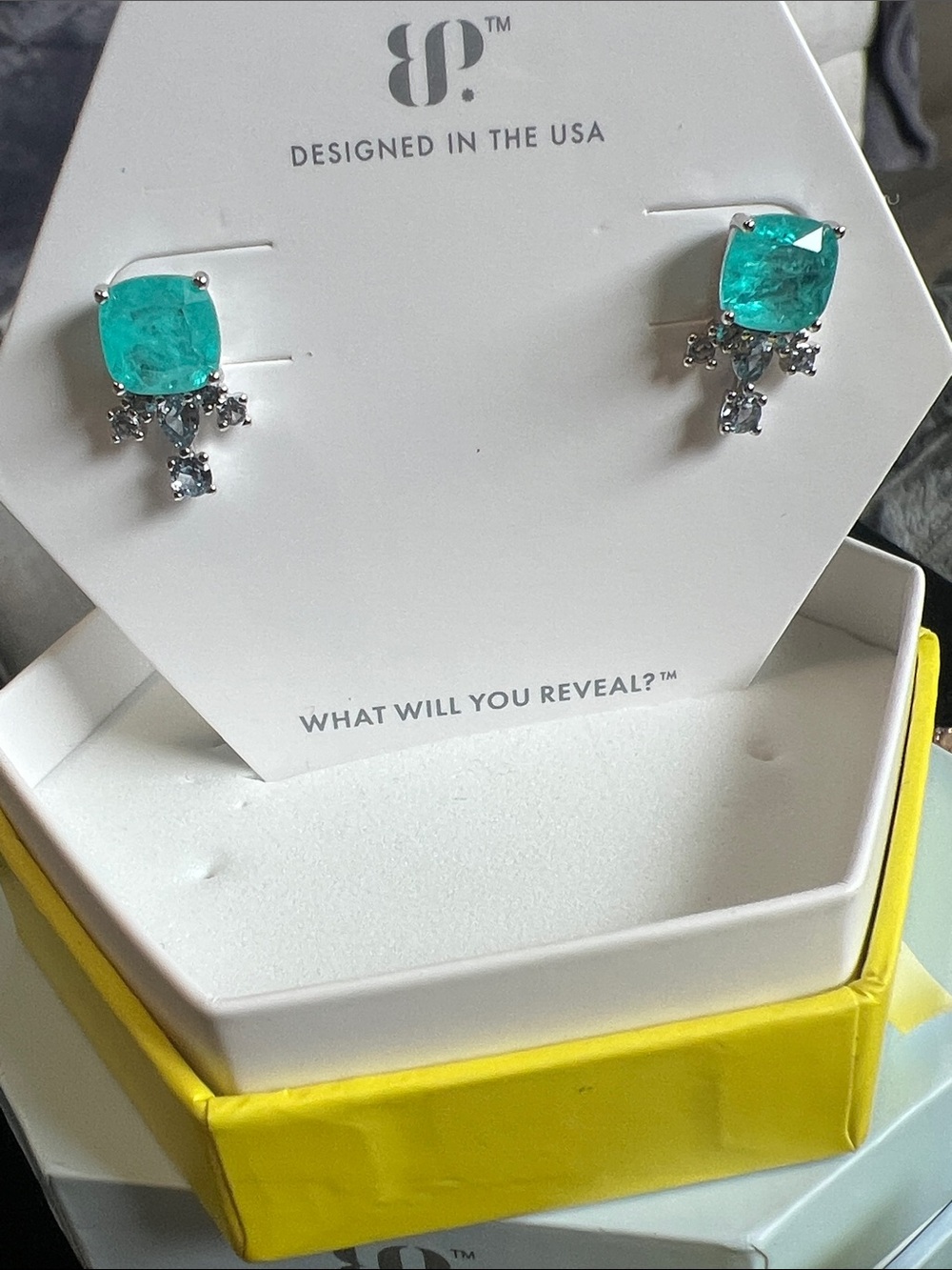 Aqua Chalcedony Fused with Genuine Quartz Bomb Party Earrings